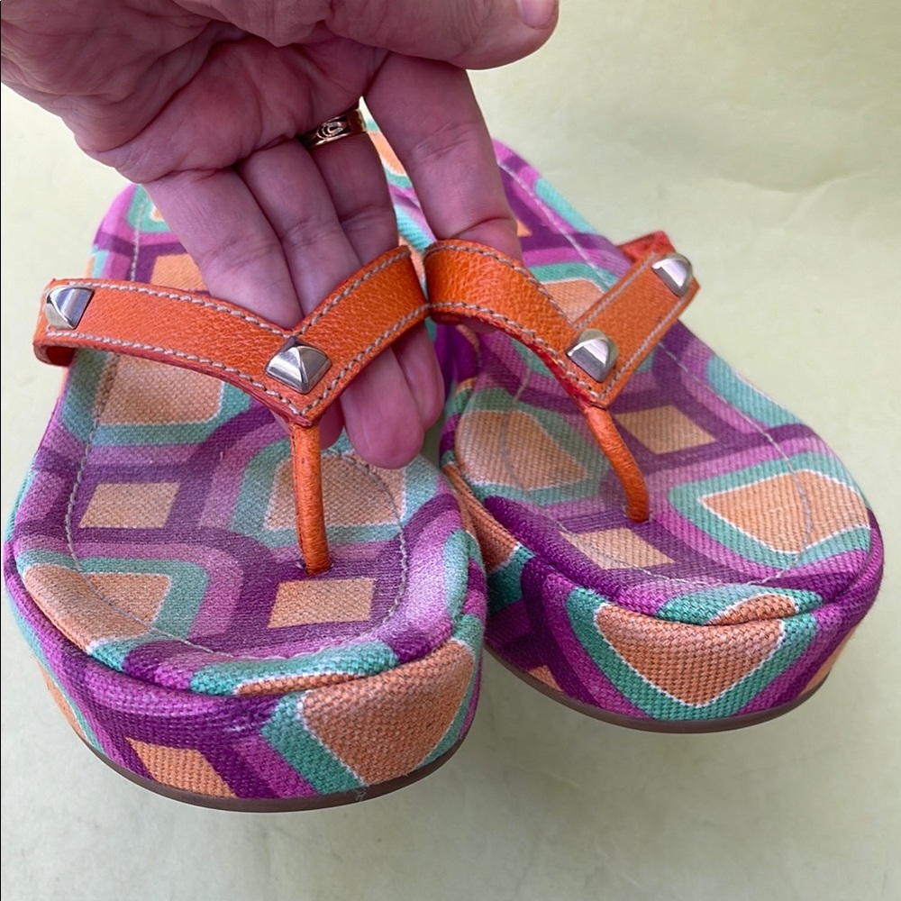 Vintage multicolored Prada Sandals with Geometric Pattern and Cushioned Sole - Picture 6 of 14